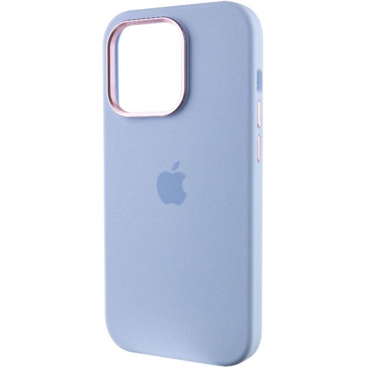 Чехол Silicone Case Metal Buttons (AA) для Apple iPhone 13 Pro Max (6.7") Голубой / Cloud Blue - изображение 2