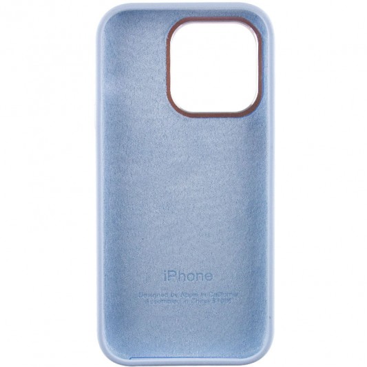 Чехол Silicone Case Metal Buttons (AA) для Apple iPhone 13 Pro Max (6.7") Голубой / Cloud Blue - изображение 3