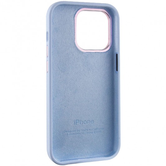 Чехол Silicone Case Metal Buttons (AA) для Apple iPhone 13 Pro Max (6.7") Голубой / Cloud Blue - изображение 5