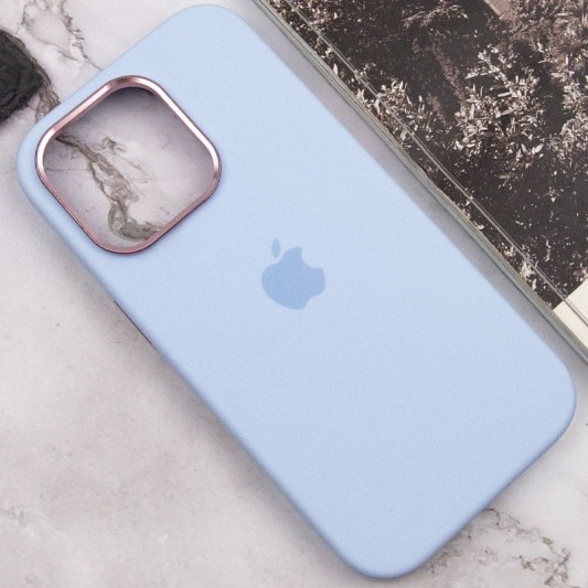 Чехол Silicone Case Metal Buttons (AA) для Apple iPhone 13 Pro Max (6.7") Голубой / Cloud Blue - изображение 6