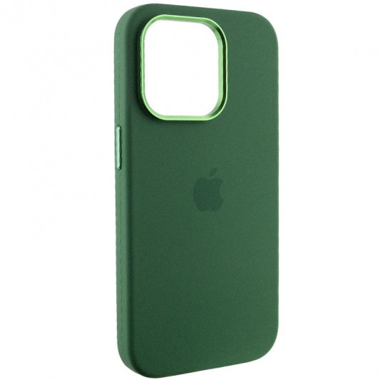 Чехол Silicone Case Metal Buttons (AA) для Apple iPhone 13 Pro Max (6.7") Зеленый / Clover