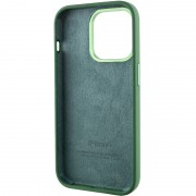 Чехол Silicone Case Metal Buttons (AA) для Apple iPhone 13 Pro Max (6.7"), Зеленый / Clover