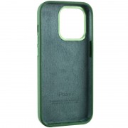 Чехол Silicone Case Metal Buttons (AA) для Apple iPhone 13 Pro Max (6.7"), Зеленый / Clover