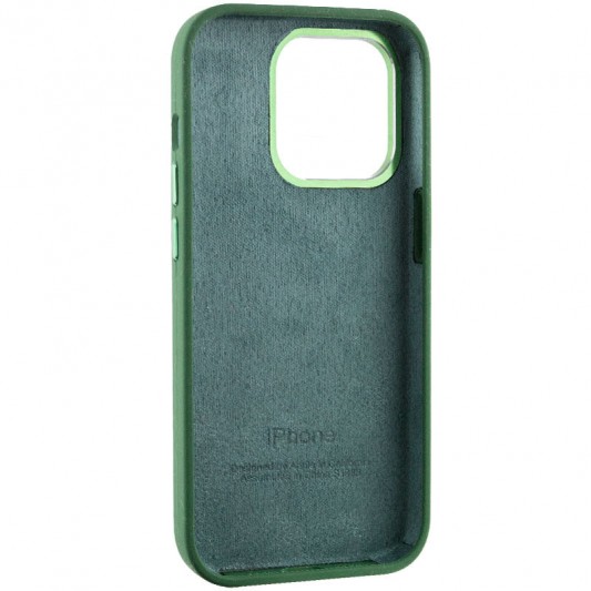 Чехол Silicone Case Metal Buttons (AA) для Apple iPhone 13 Pro Max (6.7") Зеленый / Clover - изображение 5