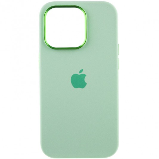 Чехол Silicone Case Metal Buttons (AA) для Apple iPhone 13 Pro Max (6.7") Зеленый / Pistachio - изображение 1