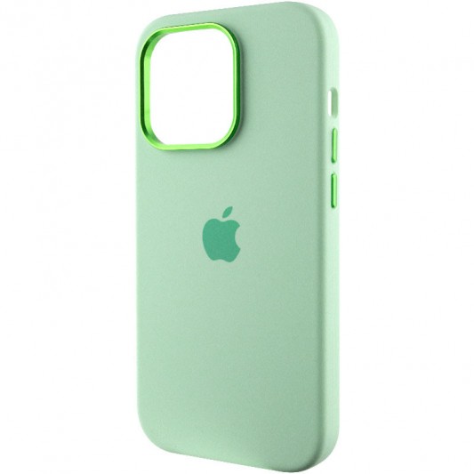 Чехол Silicone Case Metal Buttons (AA) для Apple iPhone 13 Pro Max (6.7") Зеленый / Pistachio - изображение 2