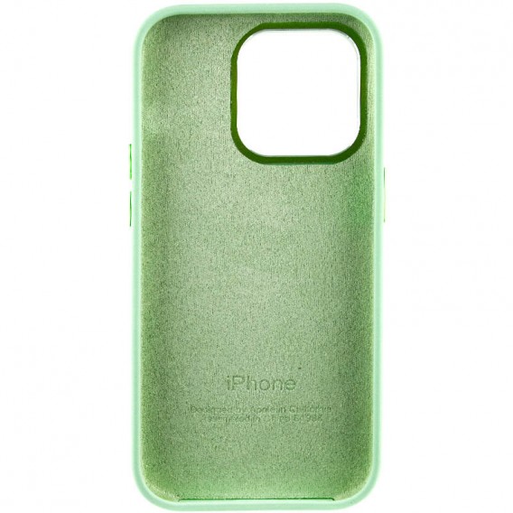 Чехол Silicone Case Metal Buttons (AA) для Apple iPhone 13 Pro Max (6.7"), Зеленый / Pistachio