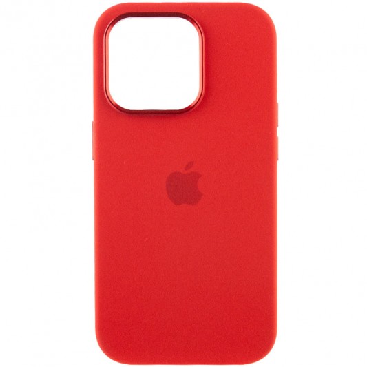 Чехол Silicone Case Metal Buttons (AA) для Apple iPhone 13 Pro Max (6.7") Красный / Red - изображение 1