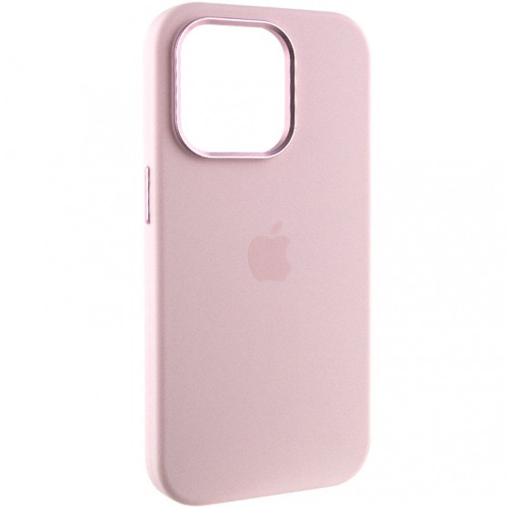 Чехол Silicone Case Metal Buttons (AA) для Apple iPhone 13 Pro Max (6.7") Розовый / Chalk Pink
