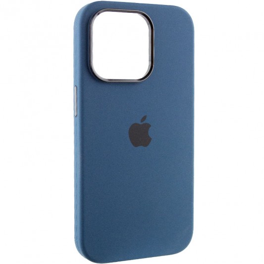 Чехол Silicone Case Metal Buttons (AA) для Apple iPhone 13 Pro Max (6.7") Синий / StromBlue