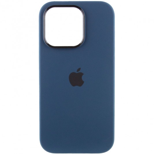 Чехол Silicone Case Metal Buttons (AA) для Apple iPhone 13 Pro Max (6.7") Синий / StromBlue - изображение 1