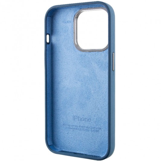 Чехол Silicone Case Metal Buttons (AA) для Apple iPhone 13 Pro Max (6.7") Синий / StromBlue - изображение 4
