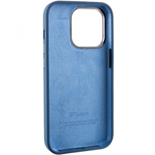 Чехол Silicone Case Metal Buttons (AA) для Apple iPhone 13 Pro Max (6.7") Синий / StromBlue - изображение 5