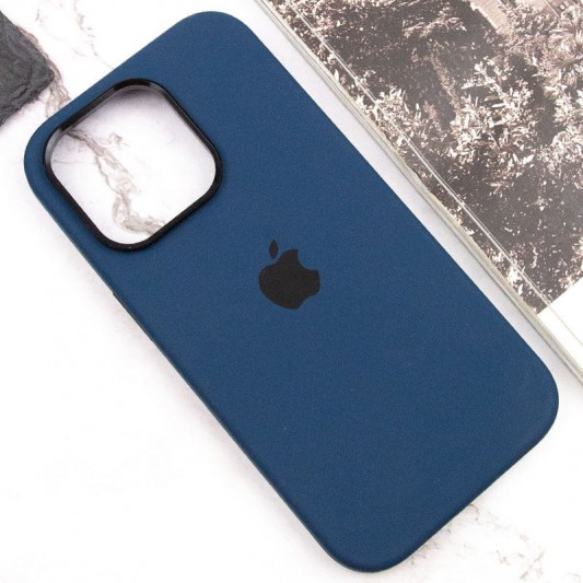 Чехол Silicone Case Metal Buttons (AA) для Apple iPhone 13 Pro Max (6.7") Синий / StromBlue - изображение 6
