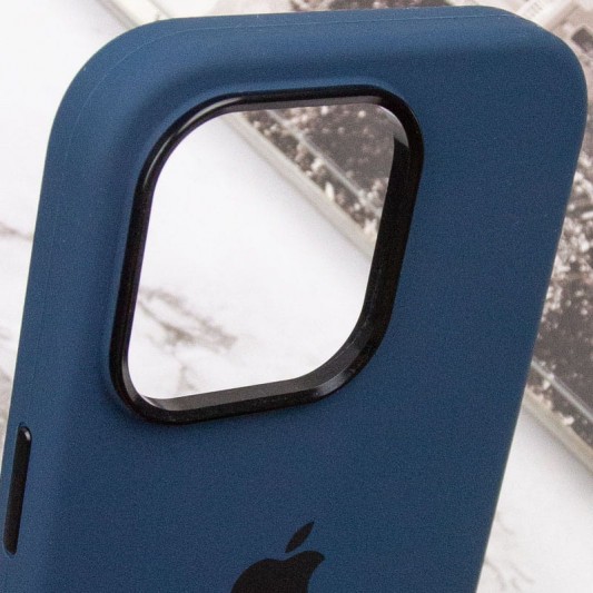 Чехол Silicone Case Metal Buttons (AA) для Apple iPhone 13 Pro Max (6.7") Синий / StromBlue - изображение 7