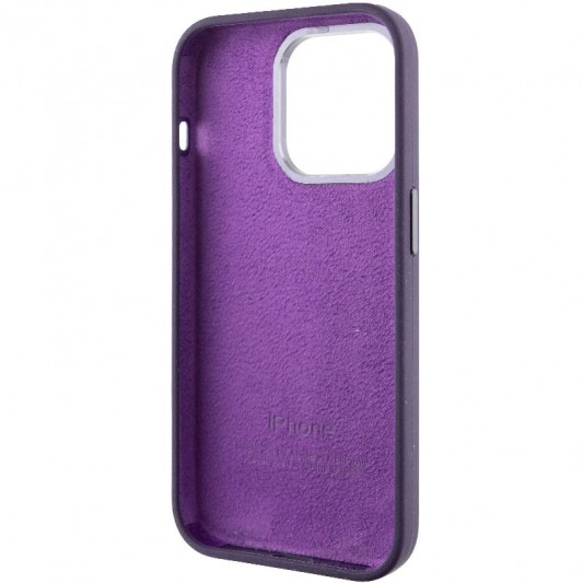 Чехол Silicone Case Metal Buttons (AA) для Apple iPhone 13 Pro Max (6.7") Фиолетовый / Elderberry - изображение 4