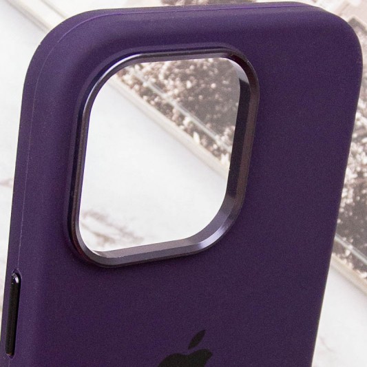 Чехол Silicone Case Metal Buttons (AA) для Apple iPhone 13 Pro Max (6.7") Фиолетовый / Elderberry - изображение 7