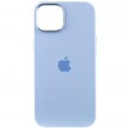 Чехол Silicone Case Metal Buttons (AA) для Apple iPhone 14 (6.1"), Голубой / Blue Fog