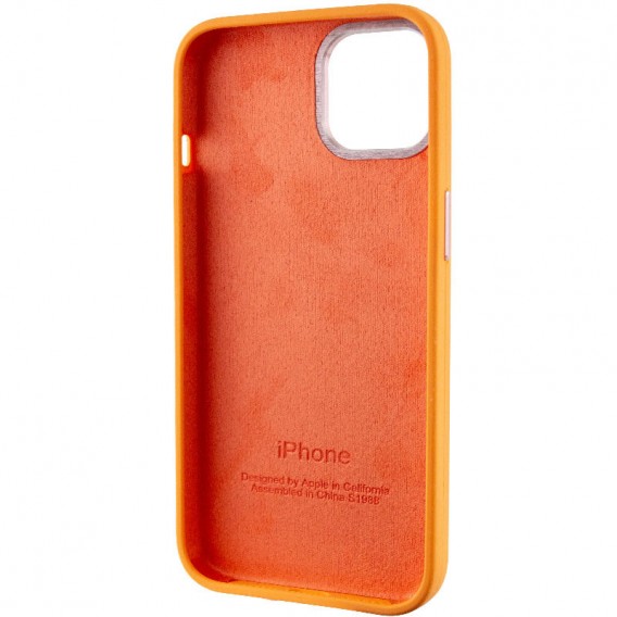 Чохол Silicone Case Metal Buttons (AA) для Apple iPhone 14 (6.1"), Помаранчевий / Marigold