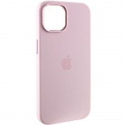 Чехол Silicone Case Metal Buttons (AA) для Apple iPhone 14 (6.1") Розовый / Chalk Pink