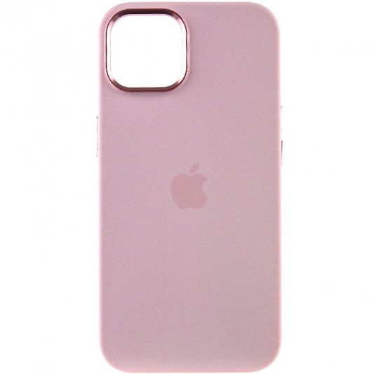 Чехол Silicone Case Metal Buttons (AA) для Apple iPhone 14 (6.1") Розовый / Chalk Pink - изображение 1