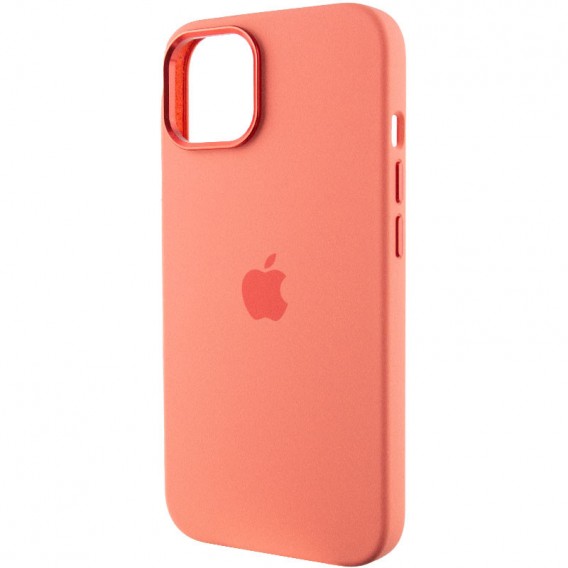 Чохол Silicone Case Metal Buttons (AA) для Apple iPhone 14 (6.1"), Рожевий / Pink Pomelo