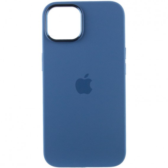 Чохол Silicone Case Metal Buttons (AA) для Apple iPhone 14 (6.1"), Синій / Blue Jay