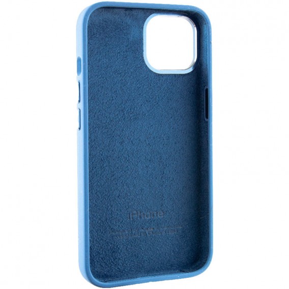 Чохол Silicone Case Metal Buttons (AA) для Apple iPhone 14 (6.1"), Синій / Blue Jay