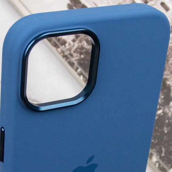 Чохол Silicone Case Metal Buttons (AA) для Apple iPhone 14 (6.1"), Синій / Blue Jay