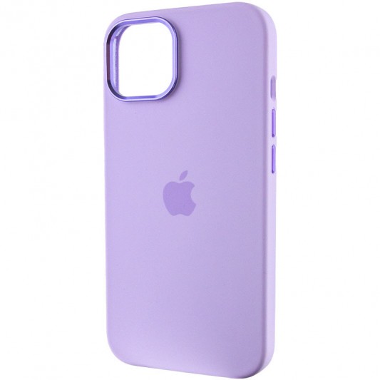 Чехол Silicone Case Metal Buttons (AA) для Apple iPhone 14 (6.1") Сиреневый / Lilac - изображение 2