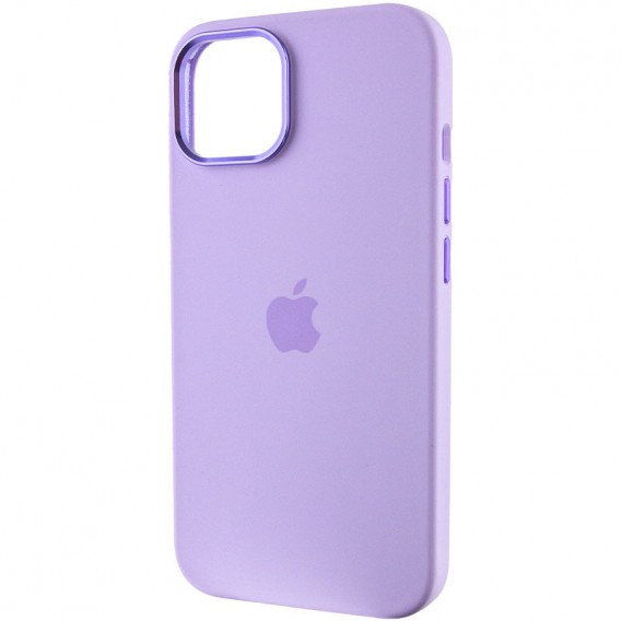 Чохол Silicone Case Metal Buttons (AA) для Apple iPhone 14 (6.1"), Бузковий / Lilac
