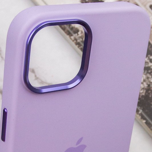 Чехол Silicone Case Metal Buttons (AA) для Apple iPhone 14 (6.1") Сиреневый / Lilac - изображение 7