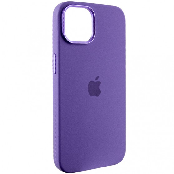Чехол Silicone Case Metal Buttons (AA) для Apple iPhone 14 (6.1") Фиолетовый / Iris
