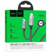 Кабель для телефону Hoco US05 Type-C to Type-C 100W USB4 40Gbps (1m), Black