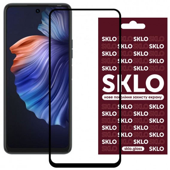 Захисне скло SKLO 3D (full glue) для TECNO Camon 18 / 18P, Чорний