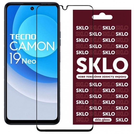 Защитное стекло SKLO 3D для TECNO Camon 19 (CI6n) / 19 Pro (CI8n) Черный
