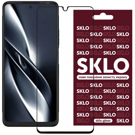 Защитное стекло SKLO 3D для TECNO Pova 3 (LF7n) Черный