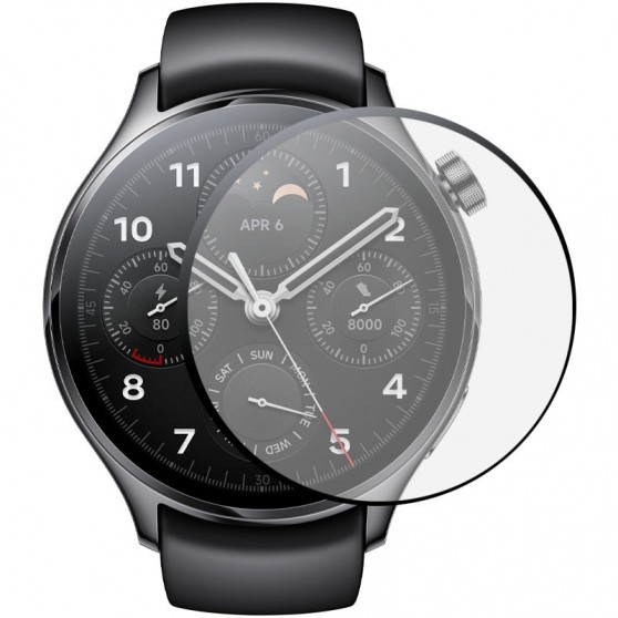 Полимерная пленка 3D (full glue) (тех.пак) для Xiaomi Watch S1 Pro Черный