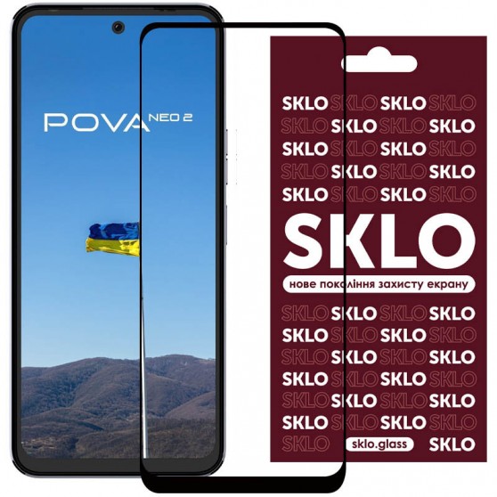 Защитное стекло SKLO 3D для TECNO Pova Neo 2 (LG6n) Черный