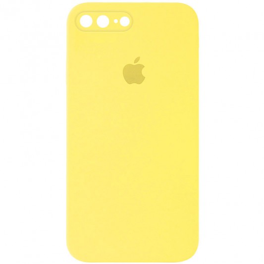 Чехол Silicone Case Square Full Camera Protective (AA) для Apple iPhone 7 plus / 8 plus (5.5") Желтый / Yellow