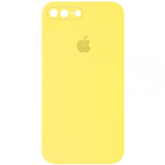 Чохол Silicone Case Square Full Camera Protective (AA) для Apple iPhone 7 plus / 8 plus (5.5") Жовтий / Yellow