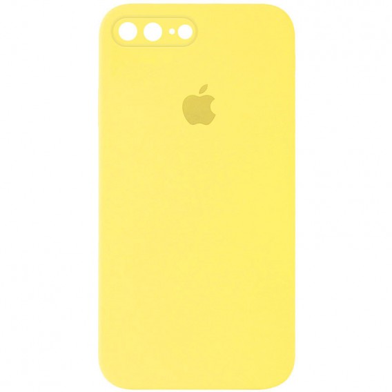 Чохол Silicone Case Square Full Camera Protective (AA) Apple iPhone 7 plus / 8 plus (5.5"), Жовтий / Yellow