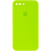 Чохол Silicone Case Square Full Camera Protective (AA) для Apple iPhone 7 plus / 8 plus (5.5") Салатовий / Neon green