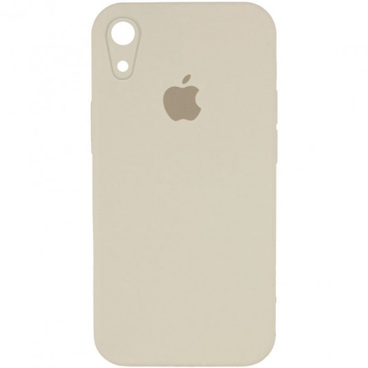 Чохол Silicone Case Square Full Camera Protective (AA) для Apple iPhone XR (6.1") Бежевий / Antique White