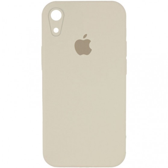Чехол Silicone Case Square Full Camera Protective (AA) для Apple iPhone XR (6.1") Бежевый / Antique White