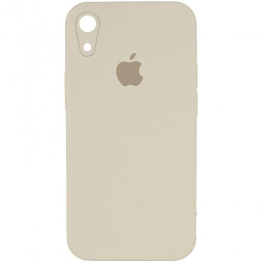 Чехол Silicone Case Square Full Camera Protective (AA) для Apple iPhone XR (6.1") Бежевый / Antique White