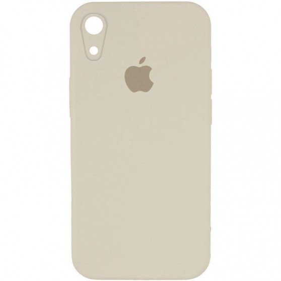 Чохол Silicone Case Square Full Camera Protective (AA) для Apple iPhone XR (6.1") Бежевий / Antique White