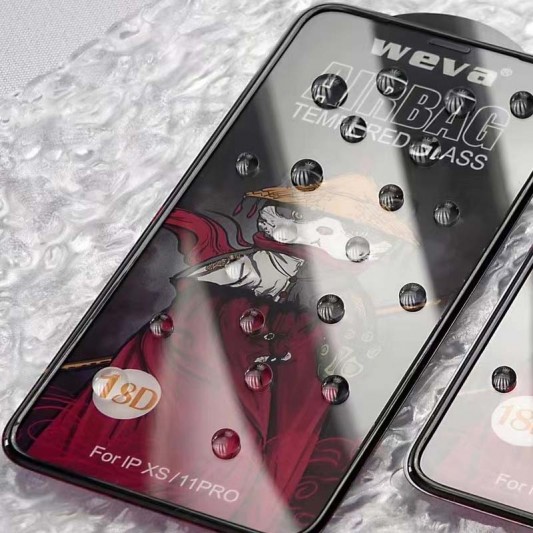 Защитное 2.5D стекло Weva AirBag (тех.пак) для Apple iPhone 11 Pro / X / XS (5.8") Черный - изображение 1