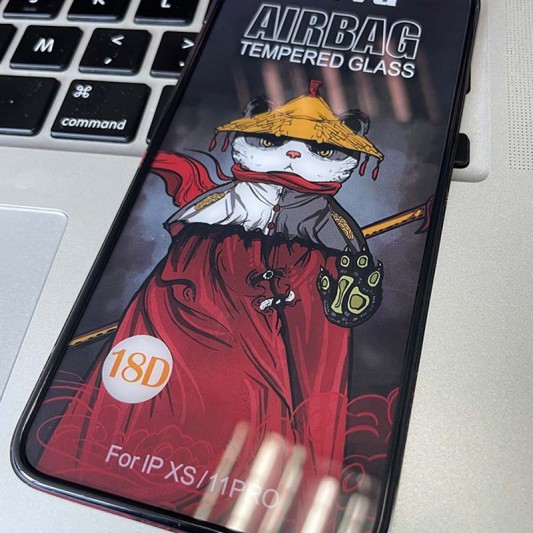 Защитное 2.5D стекло Weva AirBag (тех.пак) для Apple iPhone 11 Pro / X / XS (5.8") Черный - изображение 2