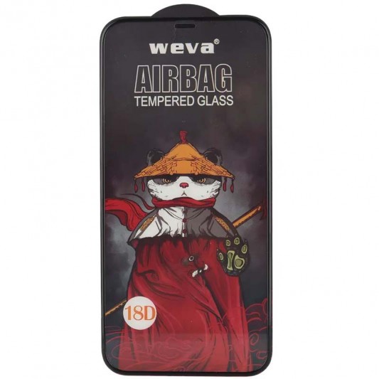 Захисне 2.5D скло Weva AirBag (тех.пак) для Apple iPhone 12 Pro Max (6.7") Чорний